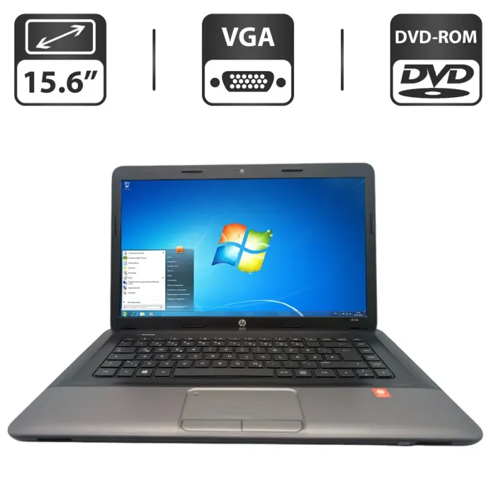 Ноутбук HP 255 G1 / 15.6" (1366x768) TN / AMD E2-1800 (2 ядра по 1.7 GHz) / 6 GB DDR3 / 500 GB HDD / AMD Radeon HD 7340 Graphics / WebCam / DVD-ROM б/в - зображення 1