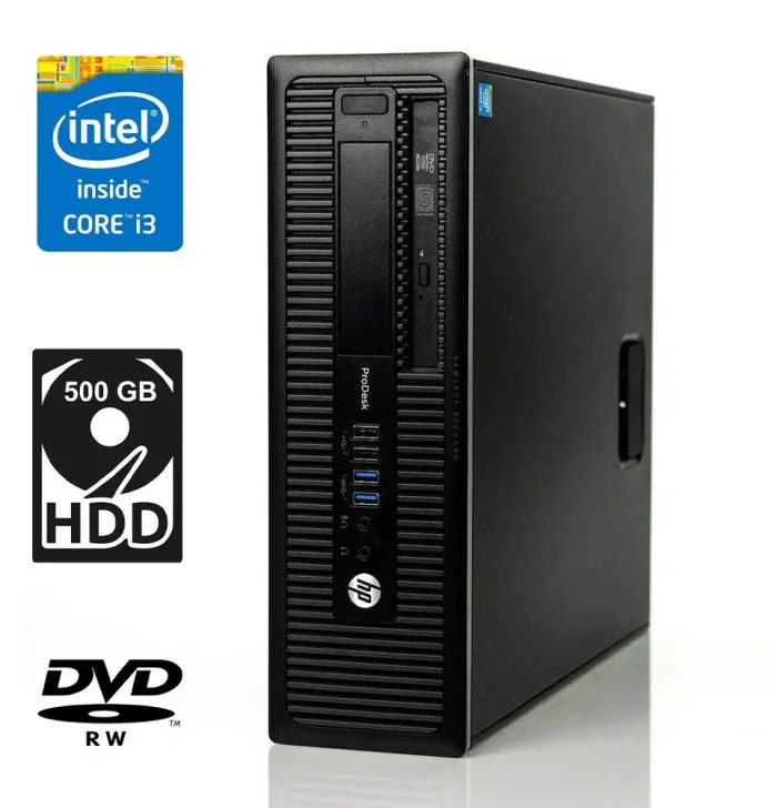 Системний блок HP ProDesk 600 G1 SFF / Core i3-4150 (2(4) ядра по 3.5GHz) / 4GB DDR3 / 500GB HDD / HD Graphics 4400 / DVD-RW / DisplayPort б/в - зображення 1