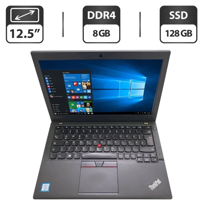 Нетбук Б-клас Lenovo ThinkPad X260 / 12.5" (1366x768) IPS / Intel Core i5-6200U (2 (4) ядра по 2.3 - 2.8 GHz) / 8 GB DDR4 / 128 GB SSD / Intel HD Graphics 520 / WebCam б/в - зображення 1