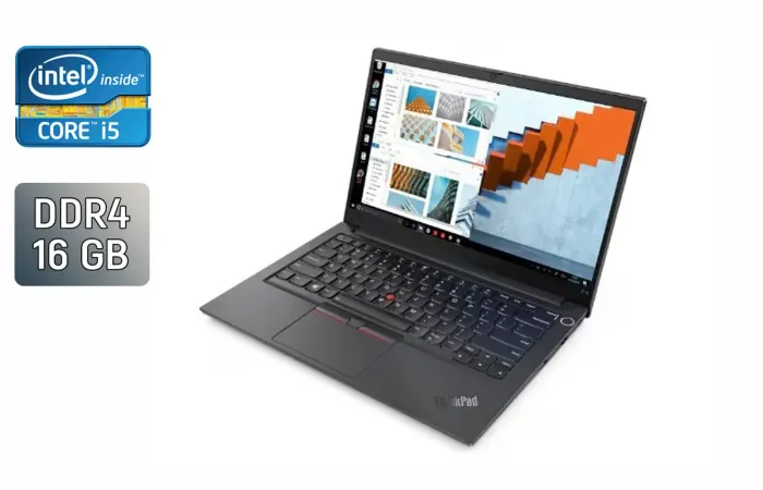 Ноутбук Б-клас Lenovo ThinkPad E14 Gen 2 / 14" (1920x1080) IPS / Intel Core i5-1135G7 (4 (8) ядра по 4.2 GHz) / 16 GB DDR4 / 512 GB SSD / Intel Iris Xe Graphics / WebCam / HDMI б/в - зображення 1