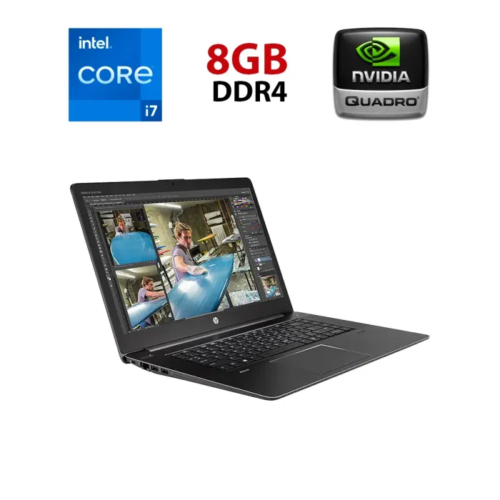 Мобільна робоча станція HP ZBook 15 G3 / 15,6" (1920x1080) IPS / Intel Core i7-6700HQ (4 (8) ядра по 2,6 - 3,5 ГГц) / 8 ГБ DDR4 / 240 ГБ SSD / nVidia Quadro M1000M, 2 ГБ GDDR5, 128-біт / WebCam б/в - зображення 1