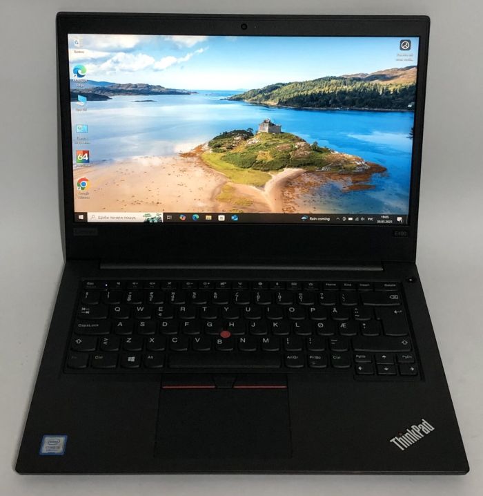 Ультрабук Lenovo ThinkPad E490 / 14" (1920x1080) IPS / Intel Core i3-8145U (2 (4) ядра по 2.1 - 3.9 GHz) / 8 GB DDR4 / 256 GB SSD / Intel UHD Graphics / WebCam / Win 10 Pro б/в - зображення 2