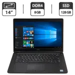 Ультрабук Dell Latitude 5480 / 14" (1366x768) TN / Intel Core i5-7200U (2 (4) ядра по 2.5 - 3.1 GHz) / 8 GB DDR4 / 128 GB SSD / Intel HD Graphic 620 / WebCam / Windows 10 Pro б/в