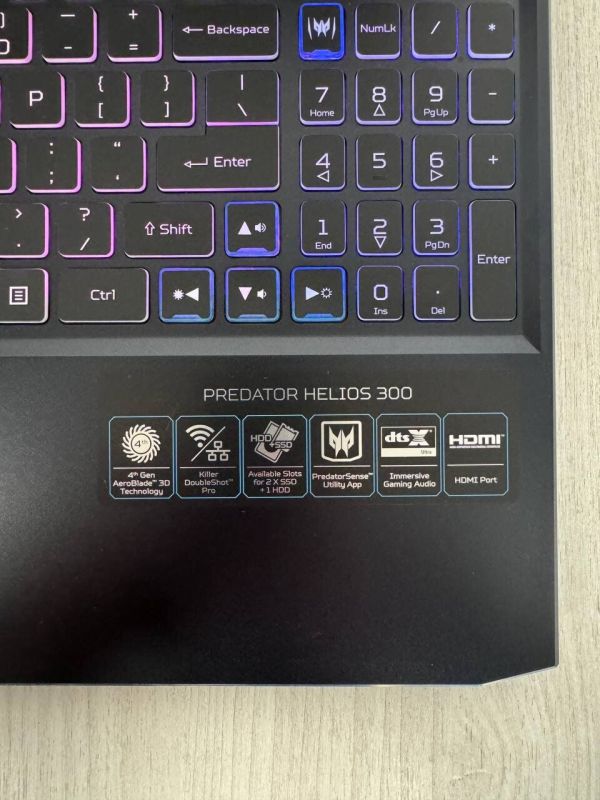 Ігровий ноутбук Acer Predator Helios 300 PH315-53 / 15,6" (1920x1080) IPS / Intel Core i7-10750H (6 (12) ядер по 2,6 - 4,8 ГГц) / 16 ГБ DDR4 / 512 ГБ SSD NVMe / nVidia GeForce RTX 3070, 8 ГБ GDDR6, 256-біт / Веб-камера б/в - зображення 9