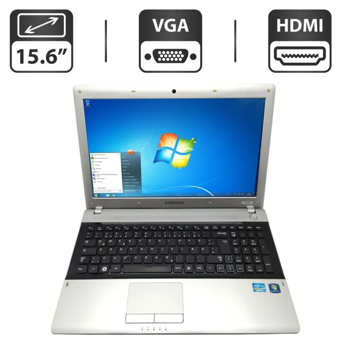 Ноутбук Samsung RV520 / 15.6" (1366x768) TN / Intel Core i5-2410M (2 (4) ядра по 2.3 - 2.9 GHz) / 6 GB DDR3 / 320 GB HDD / Intel HD Graphics 3000 / WebCam б/в - зображення 1
