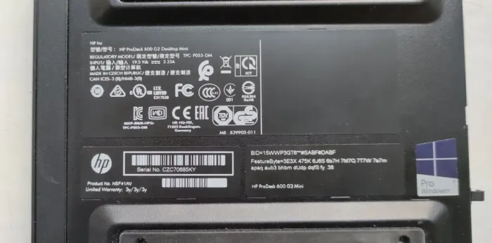 Неттоп HP ProDesk 600 G2 Mini PC USFF / Intel Core i5-6500T (4 ядра по 2.5 - 3.1 GHz) / 8 GB DDR4 / 512 GB SSD M.2 / Intel HD Graphics 530 / DisplayPort б/в - зображення 6