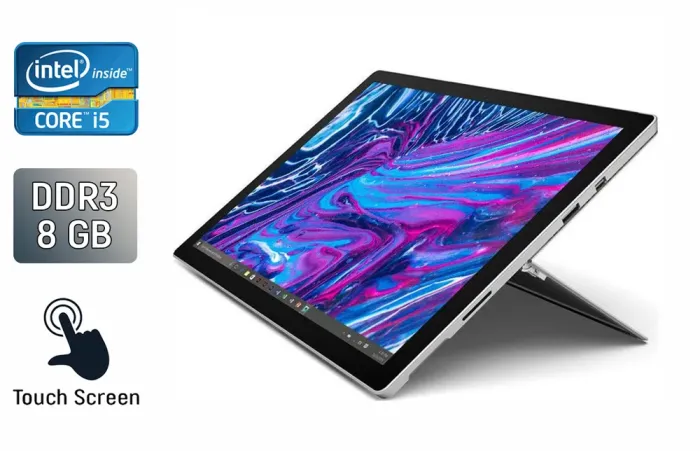 Нетбук-трансформер Microsoft Surface Pro 5 / 12.3" (2736x1824) IPS Touch / Intel Core i5-7300U (2 (4) ядра по 2.6 - 3.5 GHz) / 8 GB DDR3 / 256 GB SSD / Intel HD Graphics 620 / WebCam / TouchID б/в - зображення 1