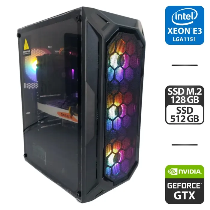Ігровий ПК 1stPlayer X6 Fire Base Tower / Intel Xeon E3-1270 v6 (аналог Intel Core i7-6700) (4 (8) ядра по 3.8 - 4.2 GHz) / 16 GB DDR4 / 128 GB SSD M.2 + 512 GB SSD / nVidia GeForce GTX 1080 Ti, 11 GB GDDR5X, 352-bit / 600W б/в - зображення 1
