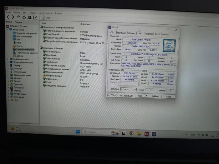 Ігровий ноутбук Razer Blade 14 RZ09-0195 / 14" (1920x1080) IPS / Intel Core i7-7700HQ (4 (8) ядра по 2.8 - 3.8 GHz) / 16 GB DDR4 / 512 GB SSD NVMe / nVidia GeForce GTX 1060, 6 GB GDDR5, 192-bit / WebCam / Win 11 б/в - зображення 9
