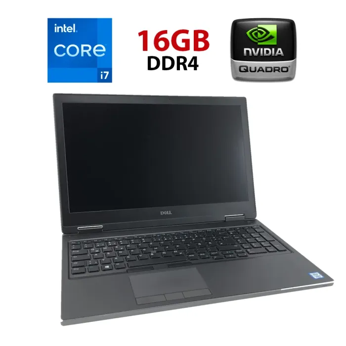 Мобільна робоча станція Dell Precision 7540 / 15.6" (1920x1080) IPS / Intel Core i7-9850H (6 (12) ядер по 2.6 - 4.6 GHz) / 16 GB DDR4 / 240 GB SSD / nVidia Quadro RTX 3000, 6 GB GDDR6, 192-bit / WebCam б/в - зображення 1