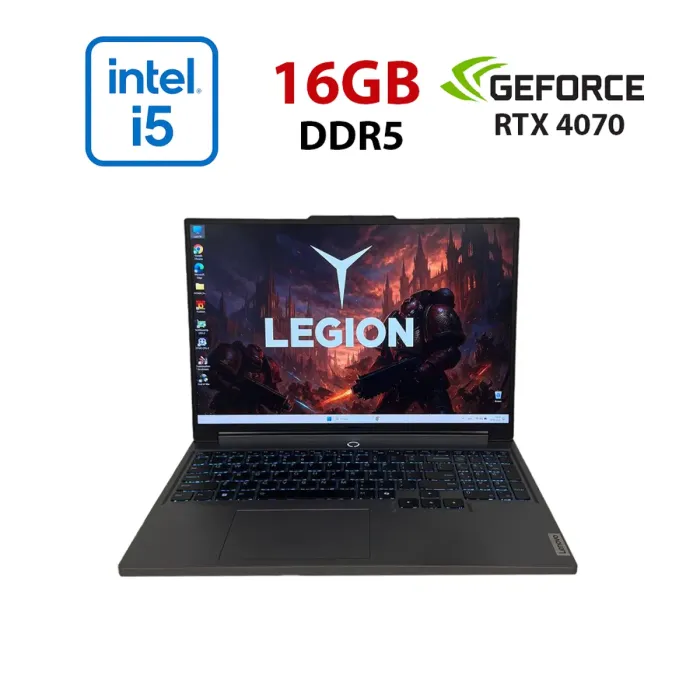 Ігровий ноутбук Б-класу Lenovo Legion 5 16IRX9 / 16" (2560x1600) IPS / Intel Core i7-14700HX (20 (28) ядер по 1,5 - 5,5 ГГц) / 16 ГБ DDR5 / 512 ГБ SSD NVMe / nVidia GeForce RTX 4070, 8 ГБ GDDR6, 128-bit / WebCam б/в - зображення 1