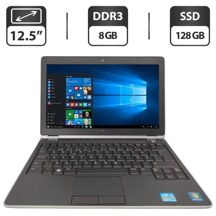 Нетбук Dell Latitude E6220 / 12.5" (1366x768) TN / Intel Core i5-2520M (2 (4) ядра по 2.5 - 3.2 GHz) / 8 GB DDR3 / 128 GB SSD / Intel HD Graphics 3000 / WebCam б/в - зображення 1