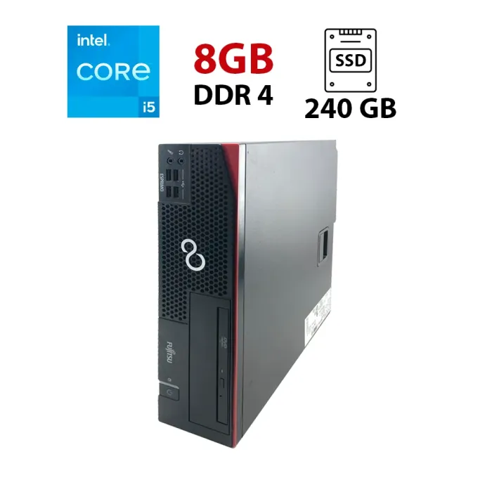 Комп'ютер Fujitsu Esprimo D757 SFF / Intel Core i5-6500 (4 ядра по 3.2 - 3.6 GHz) / 8 GB DDR4 / 240 GB SSD / Intel HD Graphics 530 / DVI / DisplayPort б/в - зображення 1