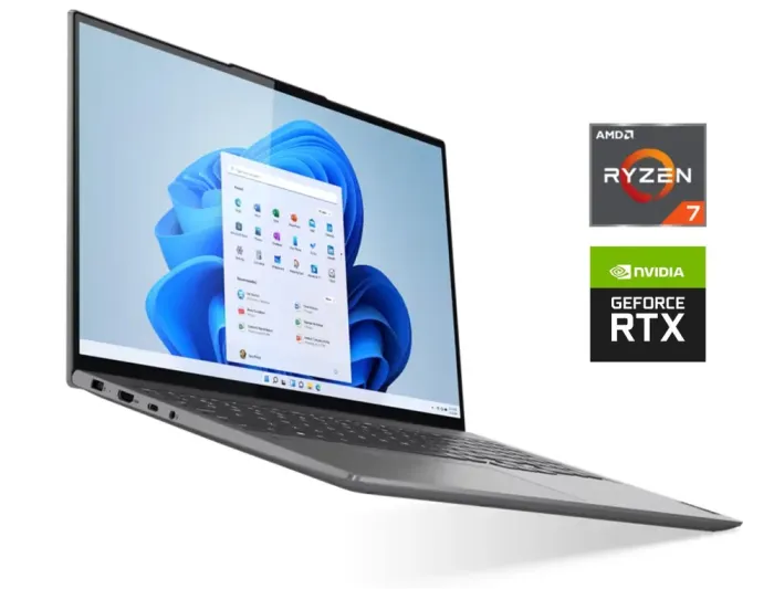 Ігровий ноутбук Б-клас Lenovo Slim 7 16ARH7 / 16" (2560x1600) IPS Touch / AMD Ryzen 7 6800HS (8 (16) ядер по 3.2 - 4.7 GHz) / 16 GB DDR5 / 512 GB SSD NVMe / nVidia GeForce RTX 3050, 4 GB GDDR6, 128-bit / WebCam б/в - зображення 1
