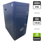 Комп'ютер Fujitsu Esprimo P758 E85 Tower / Intel Core i5-8400 (6 ядер по 2,8 - 4,0 ГГц) / 8 ГБ DDR4 / 128 ГБ SSD / nVidia Quadro M2000, 4 ГБ GDDR5, 128-біт б/в