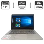 Ноутбук Lenovo IdeaPad S130 / 14" (1366x768) TN / Intel Pentium Silver N5000 (2 ядра по 1.1 - 2.7 GHz) / 4 GB DDR4 / 128 GB SSD / Intel UHD Graphics 605 / WebCam б/в