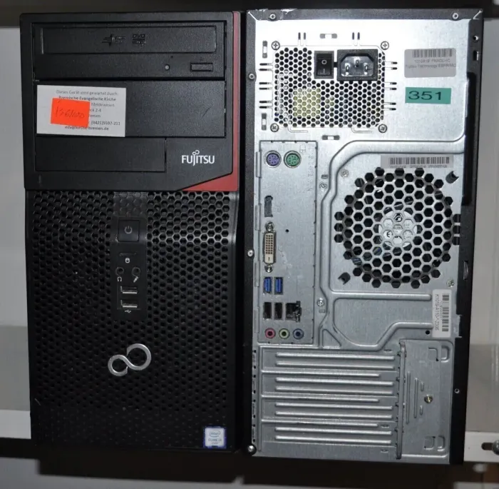 Комп'ютер Fujitsu Esprimo P556 E85 Tower / Intel Core i3-6100 (2 (4) ядра по 3.7 GHz) / 4 GB DDR4 / 320 GB HDD / Intel HD Graphics 530 / DVD-ROM б/в - зображення 3