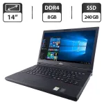 Ноутбук Fujitsu LifeBook E546 / 14" (1366x768) TN / Intel Core i5-6200U (2 (4) ядра по 2.3 - 2.8 GHz) / 8 GB DDR4 / 240 GB SSD / Intel HD Graphics 520 / WebCam б/в