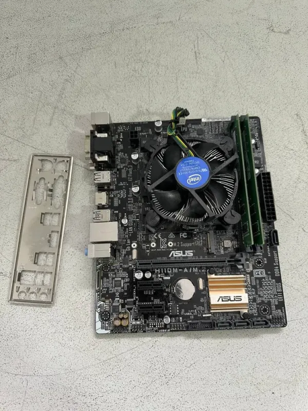 Комплект: материнська плата Asus H110M-A/M.2 / Intel Core i3-6100 (2 (4) ядра по 3.7 GHz) / 8 GB DDR4 / 128 GB SSD M.2 / Intel HD Graphics 530 / Socket LGA1151 / Кулер BOX б/в - зображення 2