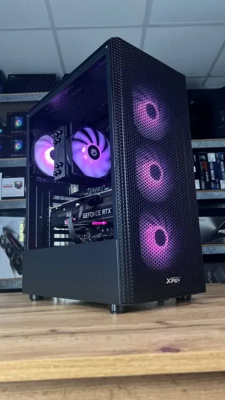 Збірка під замовлення: комп'ютер A-Data XPG Valor Mesh C Black Tower / AMD Ryzen 5 7500F (6 (12) ядер по 3.7 - 5.0 GHz) / 32 GB DDR5 / 1000 GB SSD M.2 / nVidia GeForce RTX 3080, 10 GB GDDR6X, 360-bit / 850W б/в - зображення 2