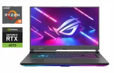 Ігровий ноутбук Asus ROG Strix G713PI / 17.3" (2560x1440) IPS / AMD Ryzen 9 7945HX (16 (32) ядер по 2.5 - 5.4 GHz) / 32 GB DDR5 / 1000 GB SSD / nVidia GeForce RTX 4070, 8 GB GDDR6, 128-bit / WebCam / Windows 11 б/в