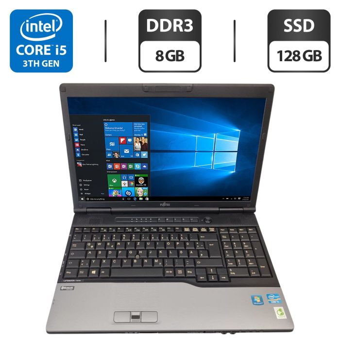 Ноутбук Fujitsu LifeBook E782 / 15.6" (1600x900) TN / Intel Core i5-3230M (2 (4) ядра по 2.6 - 3.2 GHz) / 8 GB DDR3 / 128 GB SSD / Intel HD Graphics 4000 б/в - зображення 1