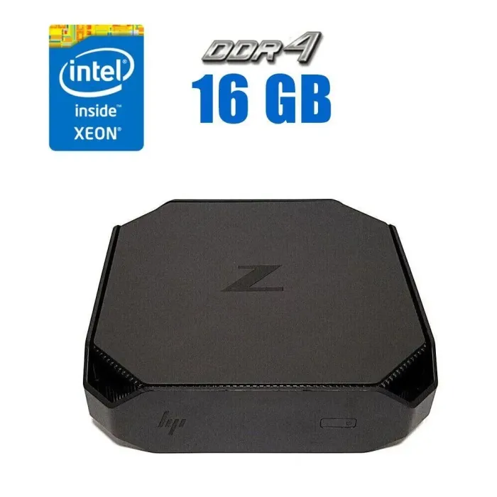 Неттоп HP Z2 Mini G3 USFF / Intel Xeon E3-1225 v5 (4 ядра по 3.3 - 3.7 GHz) (аналог i5-6500) / 16 GB DDR4 / 256 GB SSD M.2 + 500 GB HDD / Intel HD Graphics P530 / WiFi б/в - зображення 1