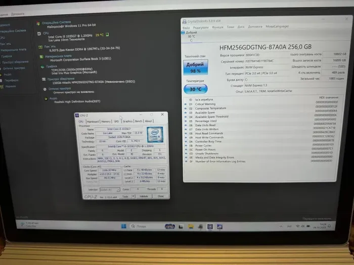 Ноутбук-трансформер Microsoft Surface Book 3 2 in 1 / 13.3" (3000x2000) QXGA Touch / Intel Core i5-1035G7 (4 (8) ядра по 1.2 - 3.7 GHz) / 8 GB DDR4 / 256 GB SSD / Intel Iris Plus Graphics / WebCam / Win 11 Pro б/в - зображення 8