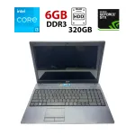 Ноутбук Acer Packard Bell / 15.6" (1366x768) TN / Intel Core i3-350M (2 (4) ядра по 2.26 GHz) / 6 GB DDR3 / 320 GB HDD / nVidia GeForce GT320M, 1 GB DDR3, 64-bit / WebCam б/в