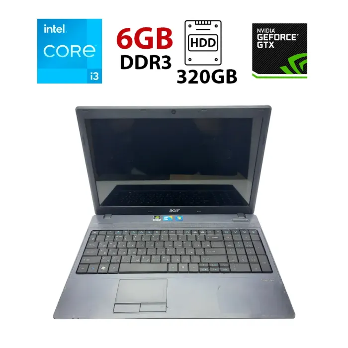 Ноутбук Acer Packard Bell / 15.6" (1366x768) TN / Intel Core i3-350M (2 (4) ядра по 2.26 GHz) / 6 GB DDR3 / 320 GB HDD / nVidia GeForce GT320M, 1 GB DDR3, 64-bit / WebCam б/в - зображення 1