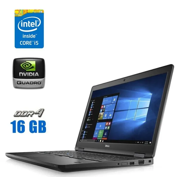 Робоча станція Dell Precision 3520 / 15.6" TN / Core i5-7440HQ (4 ядра по 2.8-3.8 GHz) / 16GB DDR4 / 512GB SSD / Quadro M620, 2GB GDDR5, 128-bit / WebCam б/в - зображення 1