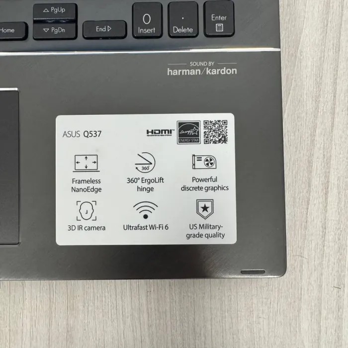 Ігровий ультрабук-трансформер Asus ZenBook Flip Q537FD / 15.6" (3840x2160) IPS Touch / Intel Core i7-10510U (4 (8) ядра по 1.8 - 4.9 GHz) / 16 GB DDR4 / 1000 GB SSD NVMe / nVidia GeForce GTX 1050 Max-Q, 4 GB GDDR5, 128-bit / WebCam б/в - зображення 11