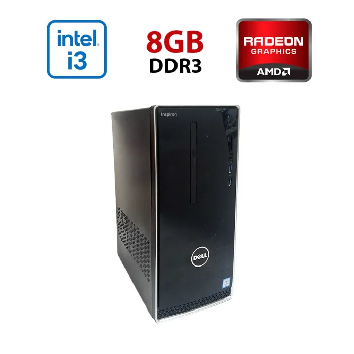 Ігровий ПК Dell Inspirion 3650 / Intel Core i3-6100 (2 (4) ядра по 3,7 ГГц) / 8 ГБ DDR3 / 512 ГБ SSD / AMD Radeon RX 460, 2 ГБ GDDR5, 128-біт / Wi-Fi+Bluetooth / DVD / Win 10 Home Lic б/в - зображення 1