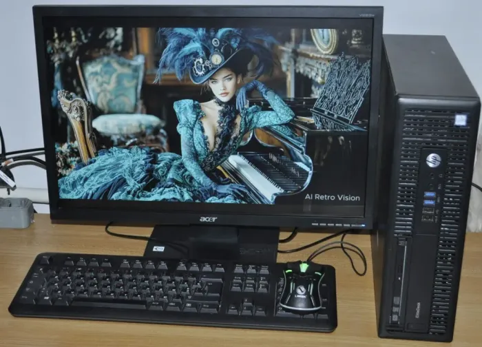 Комплект ПК: HP EliteDesk 800 G2 SFF / Intel Core i5-6400 (4 ядра по 2.7 - 3.3 GHz) / 16 GB DDR4 / 480 GB SSD / Intel HD Graphics 530 / DVD-ROM + Монітор Acer V223W / 22" (1680x1050) TN / VGA, DVI + Windows 11 Pro б/в - зображення 4