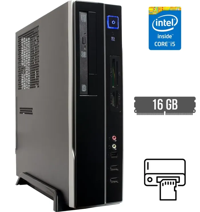 Комп'ютер Б-клас Digitec Trivium SFF / Intel Core i5-4460 (4 ядра по 3.2 - 3.4 GHz) / 16 GB DDR3 / 240 GB SSD / AMD Radeon HD 7500, 1 GB GDDR5, 128-bit / DVD-RW б/в - зображення 1