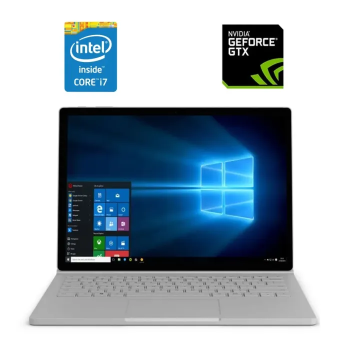 Ігровий ультрабук-трансформер Б-класу Microsoft Surface Book 2 / 15" (3240x2160) IPS Touch / Intel Core i7-8650U (4 (8) ядра по 1.9 - 4.2 GHz) / 16 GB DDR4 / 256 GB SSD NVMe / nVidia GeForce GTX 1060, 6 GB GDDR5, 192-bit / WebCam б/в - зображення 1