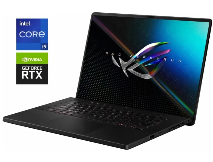 Ігровий ноутбук Б-клас Asus ROG Zephyrus M16 GU603ZW / 16" (2560x1600) IPS / Intel Core i9-12900H (14 (20) ядер по 3.8 - 5.0 GHz) / 24 GB DDR5 / 1000 GB SSD / nVidia GeForce RTX 3070 Ti, 8 GB GDDR6, 256-bit / WebCam б/в - зображення 1