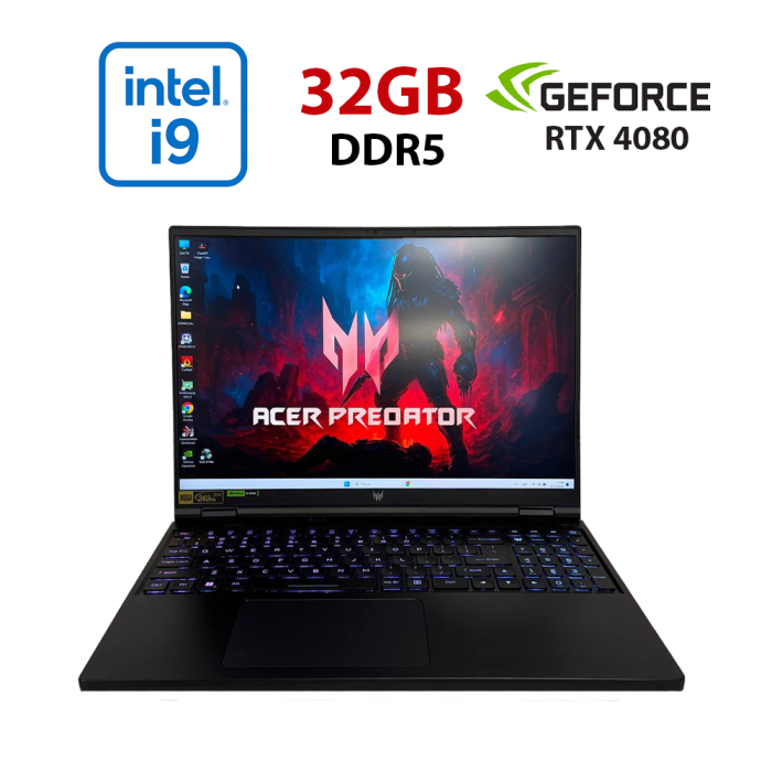 Ігровий ноутбук Acer Predator Helios 16 PH16-71 / 16" (2560x1600) IPS / Intel Core i9-13900HX (24 (32) ядер по 2,2 - 5,4 ГГц) / 32 ГБ DDR5 / 1000 ГБ SSD / nVidia GeForce RTX 4080, 12 ГБ GDDR6, 192-біт / Веб-камера б/в - зображення 1