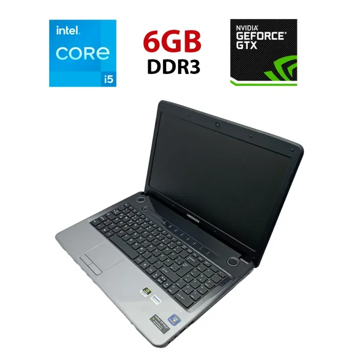 Ноутбук Acer Medion 156 / 15.6" (1366x768) TN / Intel Core i5-2450M (2 (4) ядра по 2.5 - 3.1 GHz) / 6 GB DDR3 / 320 GB HDD / nVidia GeForce GT 630M АКБ не тримає б/в - зображення 1