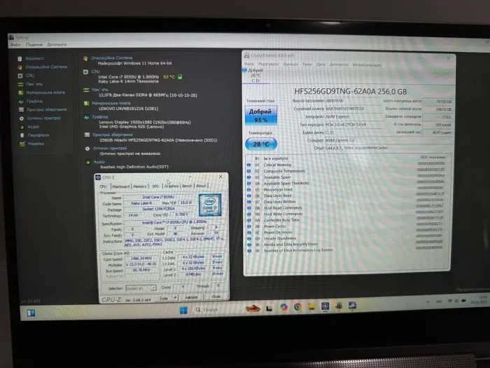 Ноутбук-трансформер Lenovo Yoga C930-13Ikb / 13" (1920х1080) IPS Touch / Intel Core i7-8550U (4 (8) ядра по 1.8 - 4.0 GHz) / 12 GB DDR4 / 256 GB SSD / Intel UHD Graphics 620 / WebCam / Win 11 б/в - зображення 7