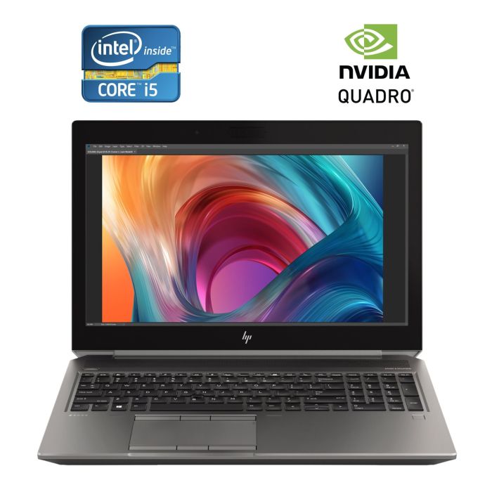 Мобільна робоча станція HP ZBook 15 G6 / 15,6" (1920x1080) IPS / Intel Core i5-9300H (4 (8) ядра по 2,4 - 4,1 ГГц) / 16 ГБ DDR4 / 512 ГБ SSD NVMe / nVidia Quadro T1000, 4 ГБ GDDR5, 128-біт / WebCam / Win 11 Pro б/в - зображення 1