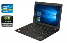 Ноутбук Б-клас Lenovo ThinkPad E570 / 15.6'' (1920x1080) IPS / Intel Core i7-6500U (2 (4) ядра по 2.5 - 3.1 GHz) / 16 GB DDR4 / 480 GB SSD / nVidia GeForce 940MX, 2 GB GDDR5, 64-bit / WebCam / Fingerprint б/в
