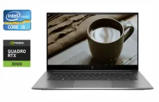Мобільна робоча станція HP zBook Studio G7 / 15.6" (1920x1080) IPS / Intel Core i9-10885H (8 (16) ядер по 2.4 - 5.3 GHz) / 32 GB DDR4 / 1000 GB SSD / nVidia Quadro RTX 3000, 6 GB GDDR6, 192-bit / WebCam / TouchID / Windows 10 б/в