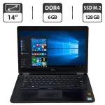 Ультрабук Б-клас Dell Latitude E5470 / 14" (1366x768) TN / Intel Core i5-6300U (2 (4) ядра по 2.4 - 3.0 GHz) / 6 GB DDR4 / 128 GB SSD M.2 / Intel HD Graphics 520 / WebCam / Windows 10 Pro б/в