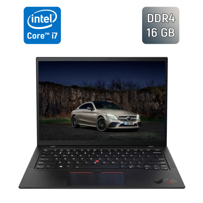 Ультрабук Lenovo ThinkPad X1 Carbon Gen9 / 14" (1920x1080) IPS / Intel Core i7-1165G7 (4 (8) ядра по 2.8 - 4.7 GHz) / 16 GB DDR4 / 480 GB SSD / Intel Iris Xe Graphics / WebCam / Windows 10 б/в - зображення 1