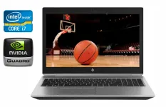 Мобільна робоча станція HP ZBook 15 G5 / 15.6" (1920x1080) IPS / Intel Core i7-8850H (6 (12) ядер по 2.6 - 4.3 GHz) / 32 GB DDR4 / 512 GB SSD / nVidia Quadro P1000, 4 GB GDDR5, 256-bit / WebCam / TouchID б/в
