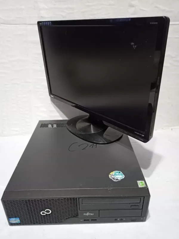 Комплект ПК Б-клас: Fujitsu Esprimo E500 E85+ SFF / Intel Core i3-2120 (2 (4) ядра по 3.3 GHz) / 8 GB DDR3 / 250 GB HDD / Intel HD Graphics 2000 / DVD-ROM + Монітор BenQ G2020HD / 20" (1600x900) TN / 1x DVI, 1x VGA / VESA 100x100 б/в - зображення 2