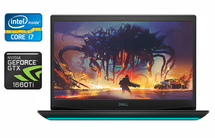 Ігровий ноутбук Dell G5 5500 / 15.6" (1920x1080) IPS / Intel Core i7-10750H (6 (12) ядер по 2.6 - 5.0 GHz) / 16 GB DDR4 / 500 GB SSD / nVidia GeForce GTX 1650 Ti, 4 GB GDDR6, 128-bit / WebCam / Windows 10 б/в - зображення 1