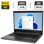 Ноутбук Б-клас Lenovo ThinkPad E480 / 14" (1920x1080) IPS / Intel Core i5-7200U (2 (4) ядра по 2.5 - 3.1 GHz) / 16 GB DDR4 / 480 GB SSD / Intel UHD Graphics 620 / WebCam / Windows 11 Pro б/в