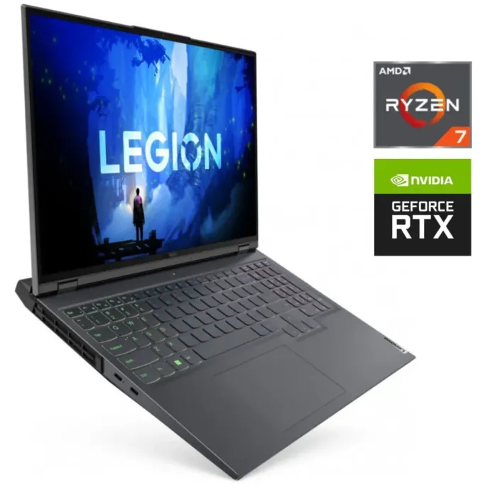 Ігровий ноутбук Б-класу Lenovo Legion 5 Pro 16ARH7H / 16" (2560x1600) IPS / AMD Ryzen 7 6800H (8 (16) ядер по 3,2 - 4,7 ГГц) / 16 ГБ DDR5 / 1000 ГБ SSD NVMe / nVidia GeForce RTX 3070 Ti, 8 ГБ GDDR6, 256-bit / WebCam б/в - зображення 1
